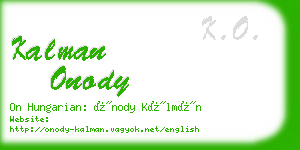 kalman onody business card